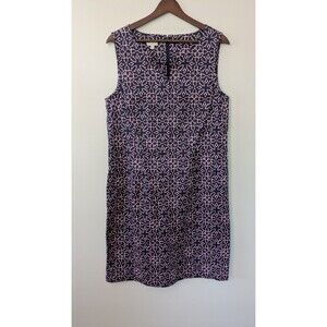 Talbots Womens Sheath Dress Casual Stretch Pockets Classic All Over Print 12 NWT